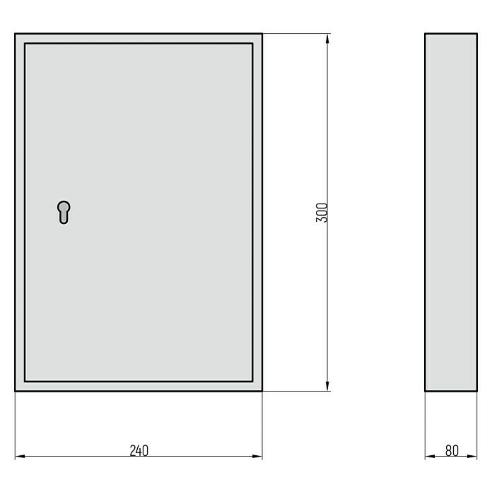 Basi Schlüsselkasten SS100L x B x H: 300 x 240 x 80 mm, Anzahl Haken: 35 Stk. Sketch