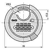 Basi Diskusschloss RVS 610Z (B x H: 70 x 70 mm, Bügelstärke: 9,5 mm, Material Bügel: Gehärteter Spezialstahl) | BAUHAUS