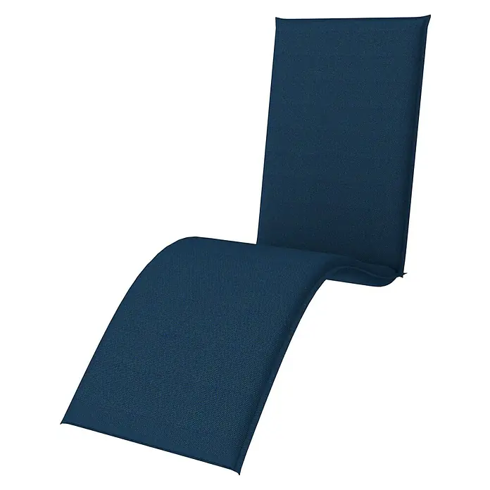 Doppler Gartenmöbel-Auflage - Relaxsesselauflage, Dunkelblau, L x B x H: 170 x 48 x 6 cm, Baumwoll-Polyester-Mischgewebe - Blaue Liegestuhlauflage mit bequemer Rückenlehne für entspannte Stunden im Garten oder auf der Terrasse. Ideal zum Sonnenbaden.
