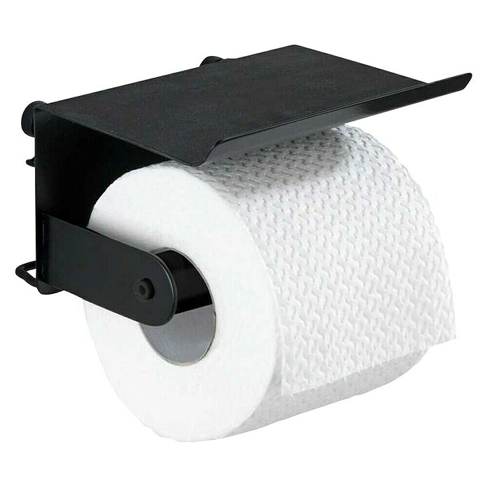WENKO Porte-rouleau de papier WC Classic Plus Black