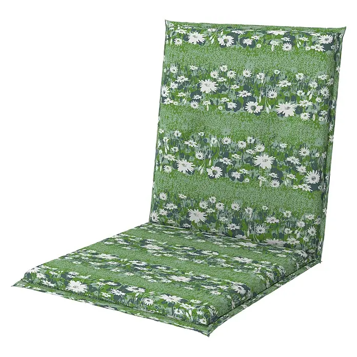 Doppler Gartenmöbel-Auflage Motion - Niederlehner, Blumen Grün, L x B x H: 100 x 52 x 8 cm, Baumwoll-Polyester-Mischgewebe - Gepolsterte Gartenstuhlauflage mit grünem Blumenmuster. Die bequeme Sitz- und Rückenlehnenauflage macht jeden Stuhl gemütlicher.