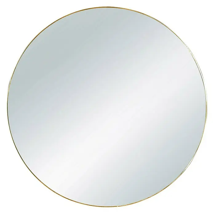 Rahmenspiegel Mila - Durchmesser: 50 cm, Gold, Metall - Runder Spiegel mit einem schlanken, goldenen Rahmen, der Eleganz und Stil in jeden Raum bringt. Ideal für Bad, Flur oder Schlafzimmer.