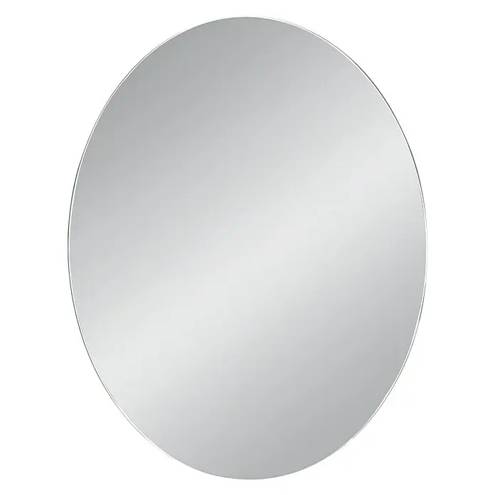 Lichtspiegel Franzi - Durchmesser: 60 cm, Farblos, Leuchtmittel - Ovaler, rahmenloser Spiegel mit klaren Linien, der einen modernen Touch in jeden Raum bringt. Ideal für Bad, Schlafzimmer oder Flur.