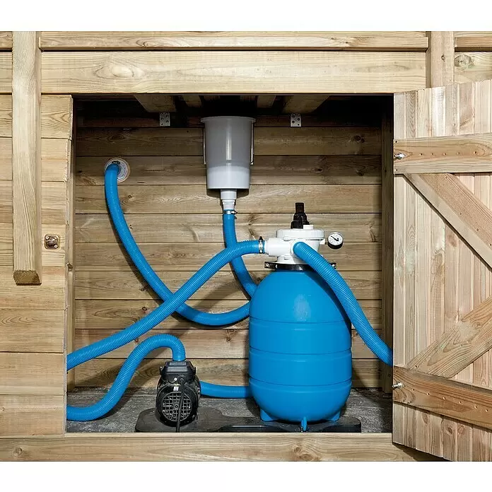 Weka Holz-Pool Teneriffa - L x B x H: 850 x 376 x 116 cm, Braun, 25.600 l - Anwendungsbeispiel