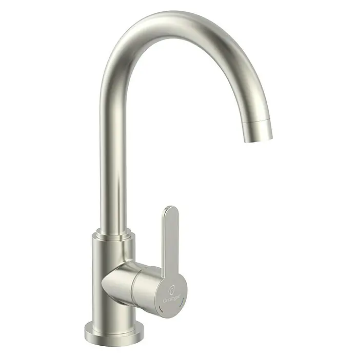 Camargue Spültischarmatur Lima - Edelstahl, Matt - Bild einer modernen Armatur von Camargue in gebürstetem Nickel, elegantem Design für jedes Badezimmer.