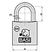 Basi Vorhängeschloss VHS 611 (Breite: 40 mm, Bügelstärke: 6 mm, Material Bügel: Stahl) | BAUHAUS