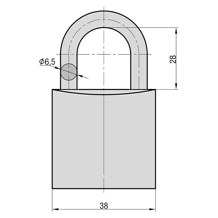 Basi Vorhängeschloss VHS 619Rot, Aluminium, Bügelstärke: 6,5 mm