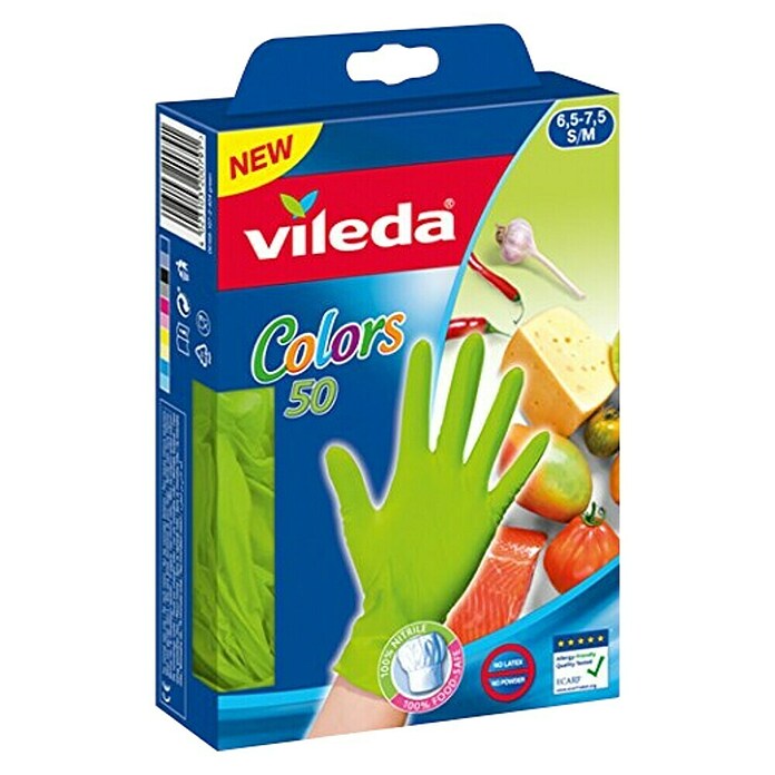 Vileda Gant jetable Colors 50 pièces S/M