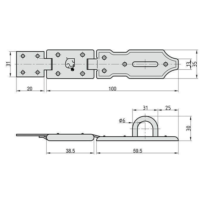 Basi Sicherheitsüberfalle SF 10 (L x B: 100 x 35 mm, Verzinkt) | BAUHAUS