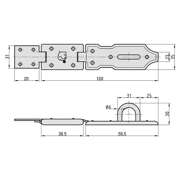 Basi Sicherheitsüberfalle SF 10L x B: 100 x 35 mm, Verzinkt