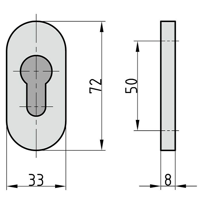 Basi Schutzrosettenpaar ZBR 3250 PZ (Form Rosette: Oval, Edelstahl) | BAUHAUS