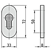 Basi Schutzrosettenpaar ZBR 3250 PZ (Form Rosette: Oval, Edelstahl) | BAUHAUS