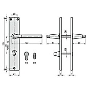 Basi Zimmertürgarnitur ZB 4100 (Türstärke: 38 mm - 45 mm, Profilzylinder PZ, Aluminium, L-Form, Champagnerfarben) | BAUHAUS