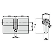 Basi Profilzylinder (Baulänge innen: 30 mm, Baulänge außen: 30 mm, Material Zylinder: Messing, Profilschlüssel) | BAUHAUS