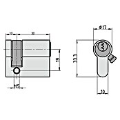 Basi Profilzylinder (Baulänge innen: 10 mm, Baulänge außen: 30 mm, Material Zylinder: Messing, Profilschlüssel) | BAUHAUS