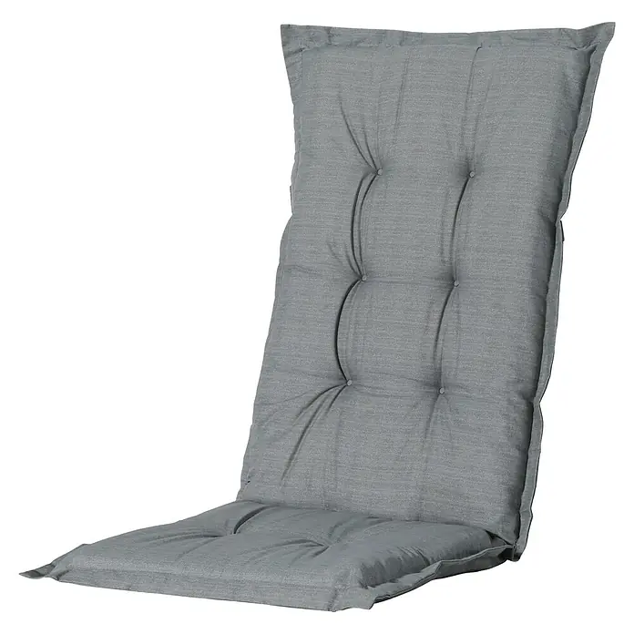 Madison Sitzauflage - Niederlehner, 4 Stk., L x B x H: 105 x 50 x 6 cm, Baumwolle, Polyester, Anthrazit - Graues Gartenstuhlpolster mit Knöpfen, ideal für bequemes Sitzen im Freien. Das Polster bietet optimalen Komfort und passt perfekt zu Gartenmöbeln.