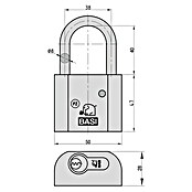 Basi Vorhangschloss VHS PZ (B x H: 28 x 46,5 mm, Bügelinnenhöhe: 40 mm, Material Bügel: Gehärteter Spezialstahl) | BAUHAUS