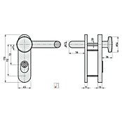 Basi Schutzbeschlag SB/FS 2200K ES1 (Feuerschutztür, Edelstahl, Türstärke: 44 mm - 66 mm, Knopf außen, Drücker innen, Mit Zylinderabdeckung) | BAUHAUS