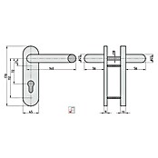 Basi Schutzbeschlag SB/FS 2200K ES1 (Feuerschutztür, Edelstahl, Türstärke: 44 mm - 66 mm, Drücker beidseitig, Ohne Zylinderabdeckung) | BAUHAUS