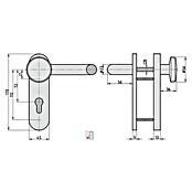 Basi Schutzbeschlag SB/FS 2200K ES1 (Feuerschutztür, Edelstahl, Türstärke: 44 mm - 66 mm, Knopf außen, Drücker innen, Ohne Zylinderabdeckung) | BAUHAUS