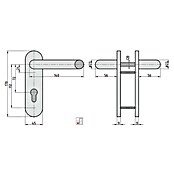 Basi Schutzbeschlag ZT/FS 2150 (Feuerschutztür, Schwarz, Türstärke: 44 mm - 66 mm, Drücker beidseitig, Abgerundet) | BAUHAUS