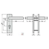 Basi Schutzbeschlag ZT/FS 2150 (Feuerschutztür, Schwarz, Türstärke: 44 mm - 66 mm, Drücker beidseitig, Eckig) | BAUHAUS