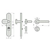 Basi Schutzbeschlag SBK 7500 ES1 Kombi (Hauseingangstür, Edelstahl, Knopf außen, Drücker innen, U-Form, Stärke Tür: 38 mm - 45 mm) | BAUHAUS