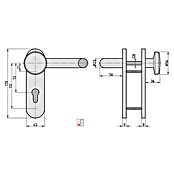 Basi Schutzbeschlag ZT/FS 2150 (Feuerschutztür, Schwarz, Türstärke: 44 mm - 66 mm, Knopf außen, Drücker innen, Abgerundet) | BAUHAUS