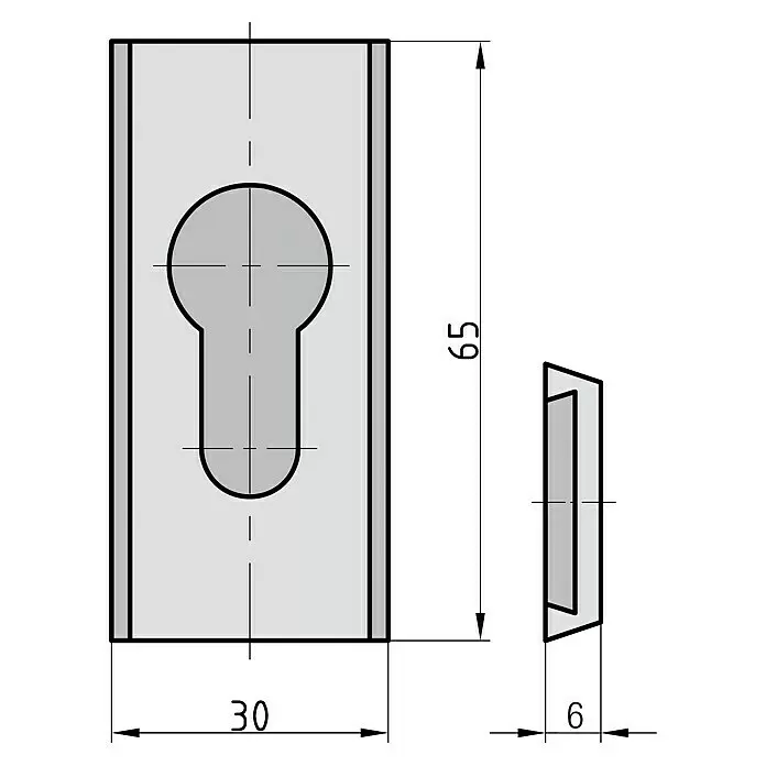 Basi Schlüsselschild SR 450Champagner, Stärke Rosette: 6 mm