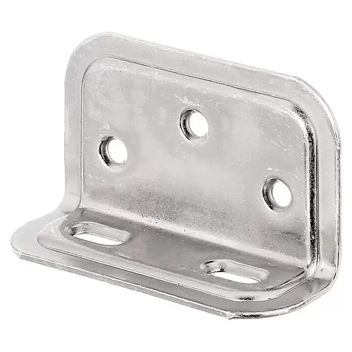 Stabilit Pletina de ensamblaje - L x An: 70 x 40 mm, Zincado, 1 ud. - Escuadra metálica en L plateada con múltiples orificios para tornillos, para reforzar uniones.