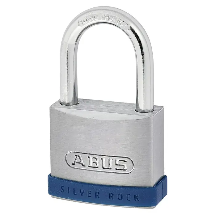 Abus Vorhängeschloss Silver Rock 5/50 Gleichschließend - B x H: 52,2 x 89 mm, Bügelstärke: 8 mm, Zink - ABUS Silver Rock Vorhängeschloss mit Nano Protect Beschichtung für erhöhten Korrosionsschutz und zuverlässige Sicherheit.