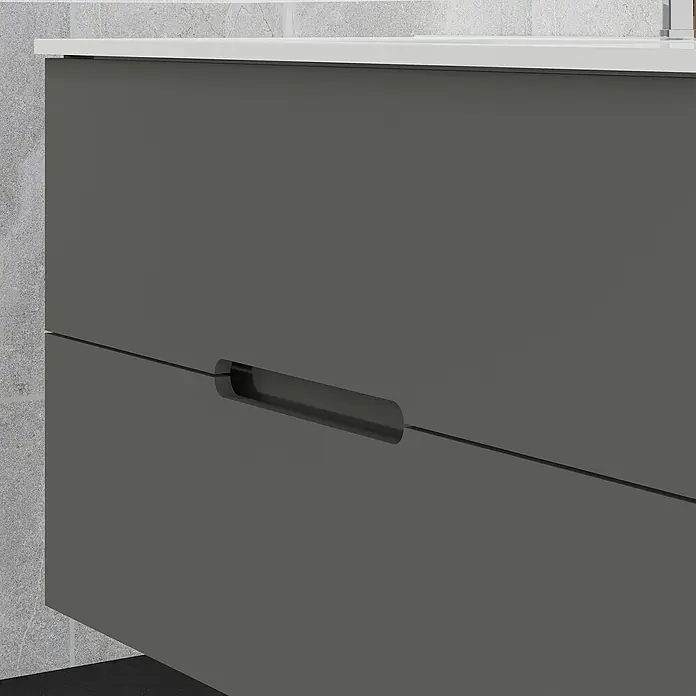 Artysan Mueble bajo de lavabo India - An x Pr x Al: 100 x 46 x 54,5 cm, Antracita - Mueble de baño gris con cajón y manija. La superficie tiene un diseño brillante y moderno, ideal para cualquier baño.