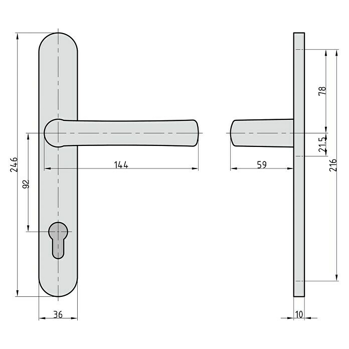 Basi Schmalrahmengarnitur SR 4100 PZ (Weiß, Profilzylinder PZ, Edelstahl) | BAUHAUS