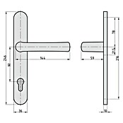 Basi Schmalrahmengarnitur SR 4100 PZ (Silber, Profilzylinder PZ, Edelstahl) | BAUHAUS