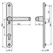 Basi Schmalrahmengarnitur SR 4100 PZ (Silber, Profilzylinder PZ, Aluminium) | BAUHAUS