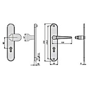 Basi Schutzbeschlag ES0 VMS (Hauseingangstür, Weiß, Distanznorm: 92 mm, Ohne Zylinderabdeckung, Stärke Schild/ Rosette: 15 mm) | BAUHAUS