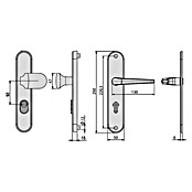 Basi Schutzbeschlag ES0 VMS (Hauseingangstür, Weiß, Distanznorm: 92 mm, Mit Zylinderabdeckung, Stärke Schild/ Rosette: 15 mm) | BAUHAUS