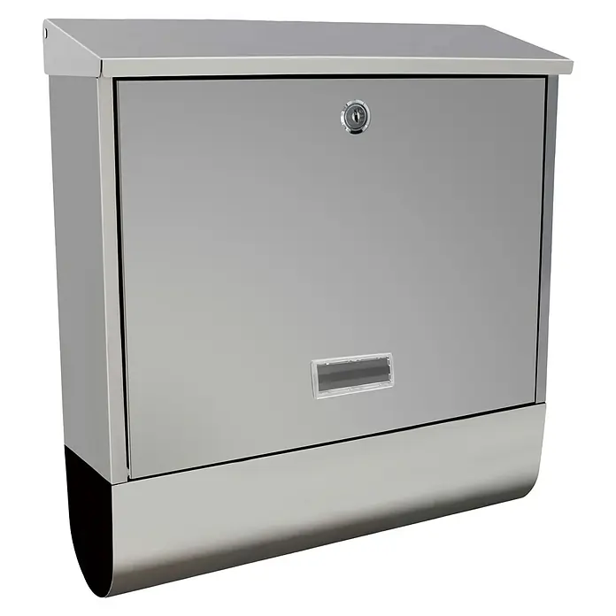 Portaferm Wandbriefkasten - L x B x H: 11,5 x 37 x 42 cm, Edelstahl, Metall, Zeitungsfach - Dieser moderne Edelstahl-Briefkasten ist ein funktionales und elegantes Design für den Außenbereich.
