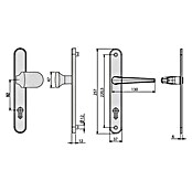 Basi Schmalrahmengarnitur ES0 VMS (Hauseingangstür, Weiß, Distanznorm: 92 mm, Knopf außen, Drücker innen, Stärke Schild/ Rosette: 12 mm) | BAUHAUS