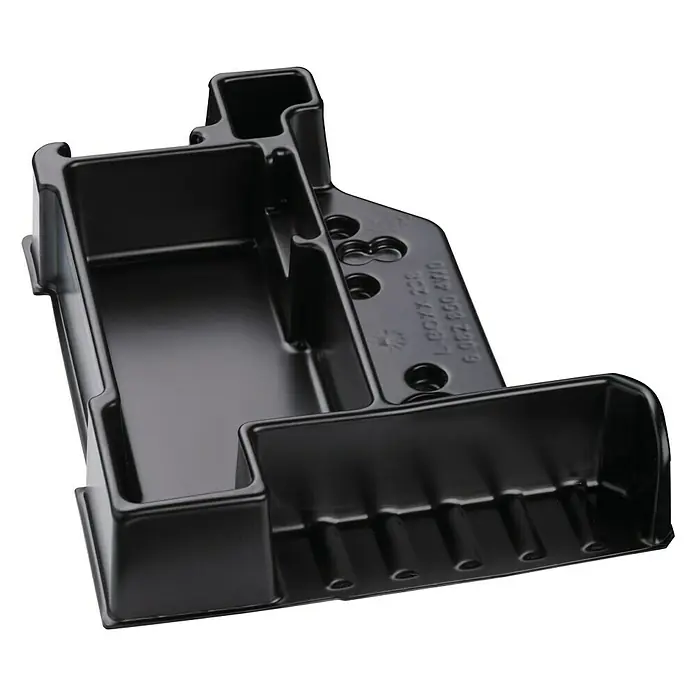 Bosch Professional Aufbewahrungseinlage L-Boxx 102 - 57 x 312 x 240 mm, Passend für: 18V-Professional-Zubehör - Eine schwarze Kunststoff-Aufbewahrungsbox mit Fächern und Löchern. Ideal zur Organisation von Kleinteilen und Werkzeugen.