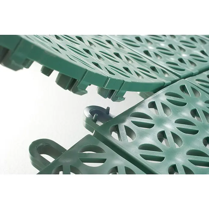 Klickfliese - Polyethylen, 55,5 x 55,5 x 1,1 cm, Grün, 9 Stk. - Grüne Bodenfliese mit Stecksystem für einfache Verlegung. Ideal für Terrassen und Balkone, wetterfest und langlebig.
