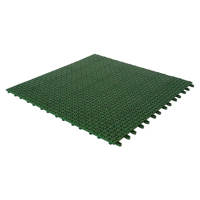 Klickfliese - Polyethylen, 55,5 x 55,5 x 1,1 cm, Grün, 9 Stk. - Grüne, modulare Bodenfliese mit einem filigranen Muster. Ideal für Sportbereiche oder als strapazierfähiger Bodenbelag.