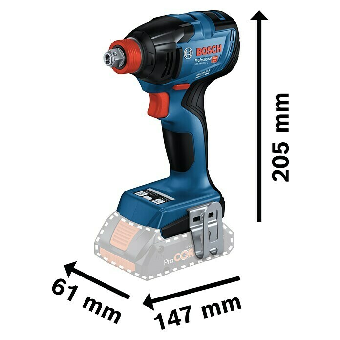 Bosch Professional AMPShare 18V Akku-Drehschlagschrauber GDX 18V-210 (18 V, Ohne Akku, 210 Nm, Ohne Bluetooth-Modul) | BAUHAUS