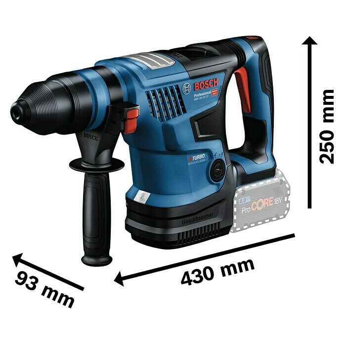 Bosch Professional AMPShare 18V Akku-Kombihammer GBH 18V-34 CF (18 V, 2 Akkus, 8 Ah, 5,8 J) | BAUHAUS