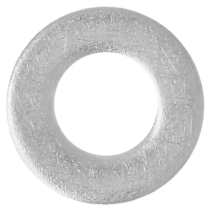 Profi Depot Unterlegscheibe A2 - Außendurchmesser: 7 mm, 100 Stk., Edelstahl - Nahaufnahme einer Metallscheibe, ideal für diverse mechanische Anwendungen und zur Befestigung von Bauteilen.
