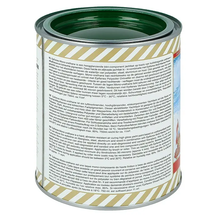 Epifanes Yachtlack Mono-Urethan - Dunkelgrün 3172, 750 ml - Dose Epifanes Mono-Urethan Yachtlack, hochglänzend, lufttrocknend für dauerhaften Schutz und glänzende Oberflächen auf Booten.