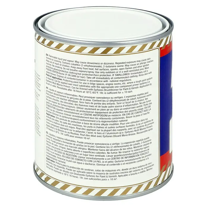 Epifanes Bilgenfarbe - 750 ml, Weiß - Bild eines Metalleimers Epifanes Bootsfarbe, ideal zum Schutz in Bilgenräumen und Maschinenräumen.