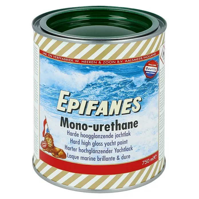 Epifanes Yachtlack Mono-Urethan - Dunkelgrün 3172, 750 ml - Dose Epifanes Mono-Urethan Yachtlack. Hochglänzender, harter Lack für Boote, hergestellt in Holland. 750 ml Gebindegröße für beste Ergebnisse.