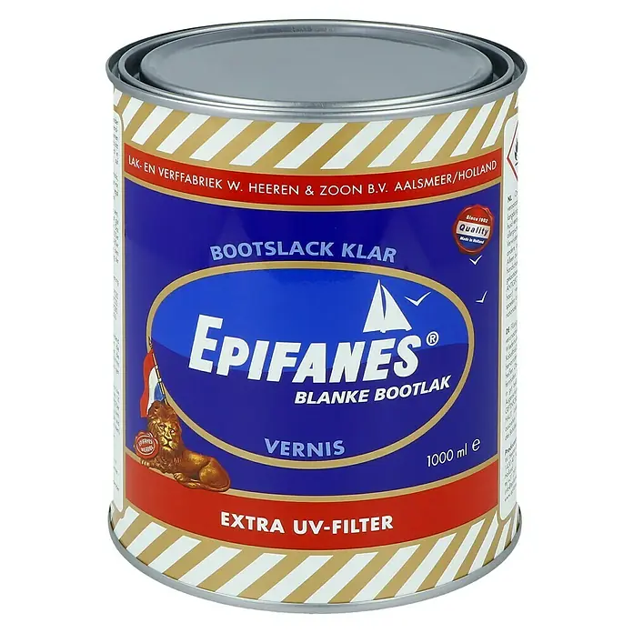 Epifanes Klarlack - 1 l - Dose Epifanes Bootslack Klar, ein hochwertiger Lack für Boote, der Schutz und Glanz bietet. Mit UV-Filter für extra Schutz.