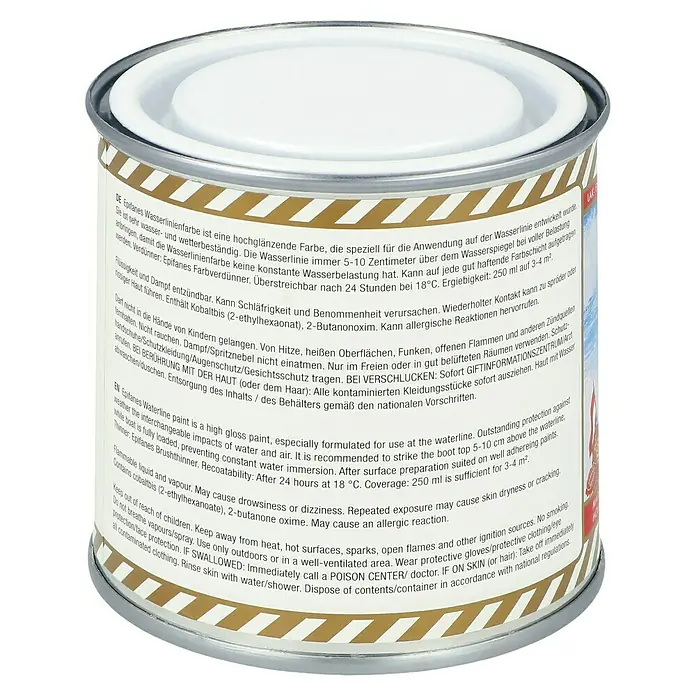 Epifanes Wasserlinienfarbe - Weiß, 250 ml - Dose Epifanes Wasserlinienfarbe, eine hochglänzende Farbe für Bootswasserlinien, schützt vor Wasser- und Wettereinflüssen.